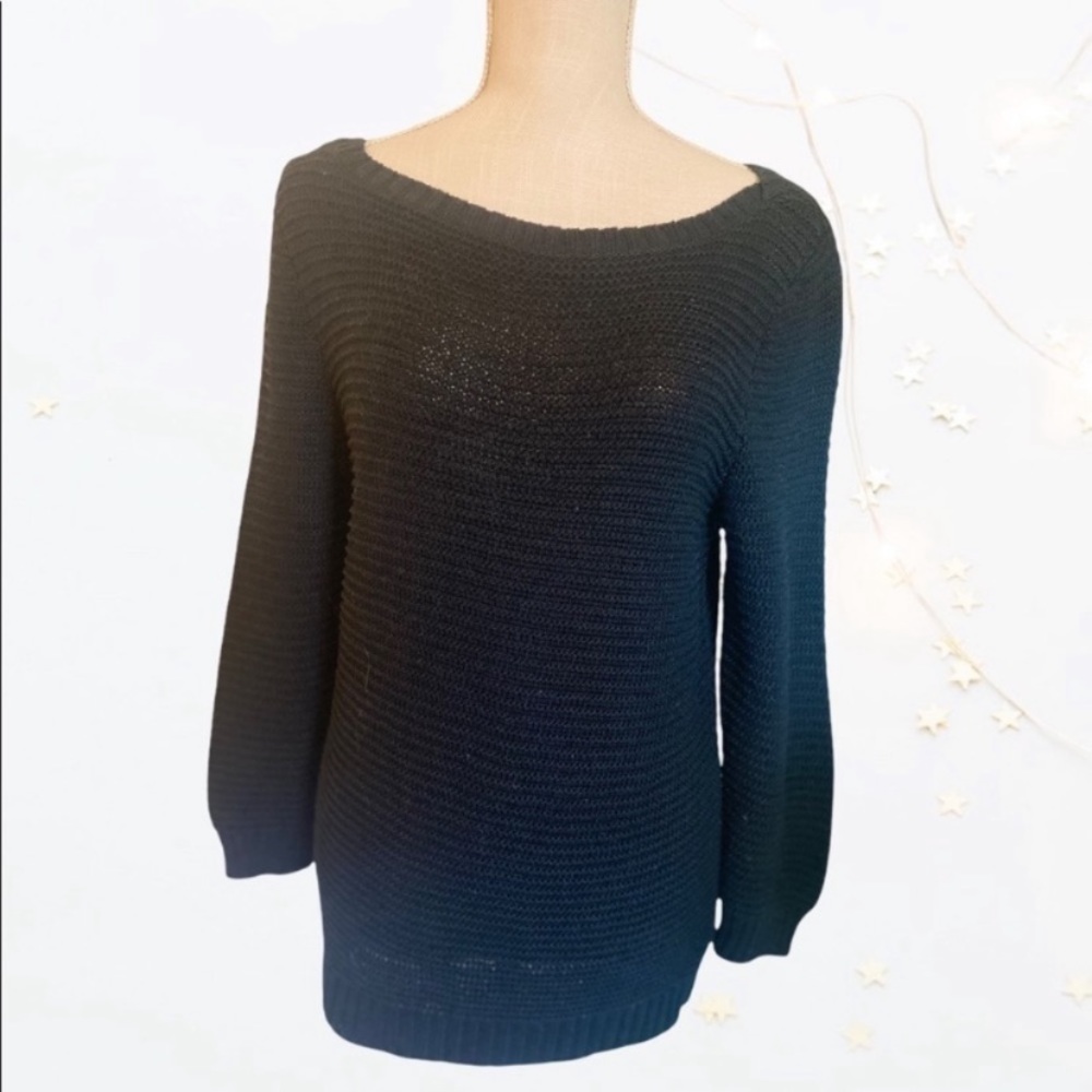 Lauren Ralph Lauren Black Knit Sweater Size Large - Picture 3 of 9